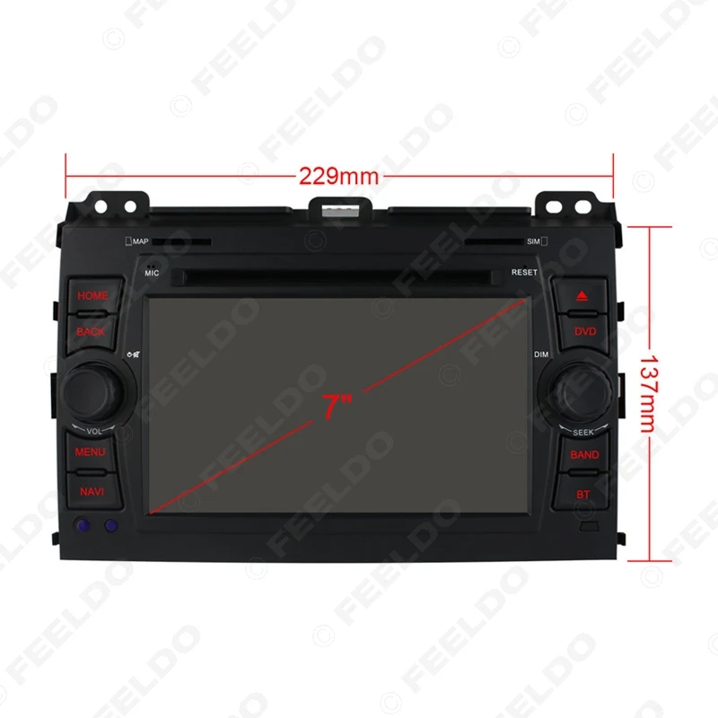 FEELDO 7 &quotAndroid 6 0 (64 бит) DDR3 2G/16G/4G LTE четырехъядерный автомобильный 2G/4G DVD GPS радио