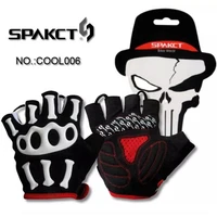 new spakct summer cycling gloves skull half fingger bike glove silicone gel outdoor riding mtb bicycle anti shock gloves