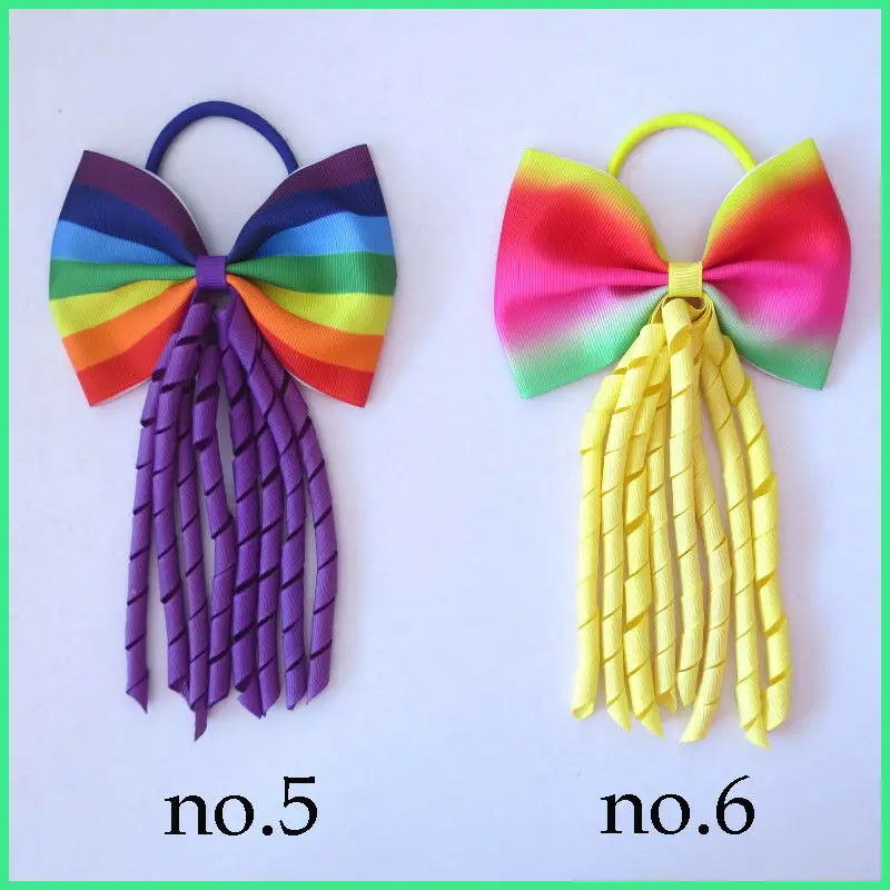 

100 PCS Girl 4.5" Bowknot Corker Ponytail Elastic Bow Zebra Leopard Mermaid Unicorn