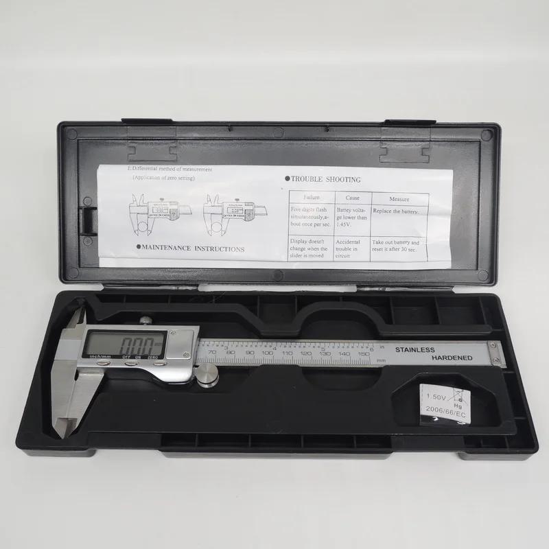 Extra-Large LCD Screen 0-6 Inches Digital Caliper Measurement Tool Electronic Stainless Steel Precision Metric Conversation | Инструменты