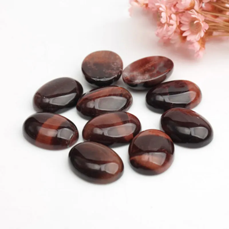 Выбор размера 5 шт./лот овальные красные тигровые глазки Кабошон бусины для