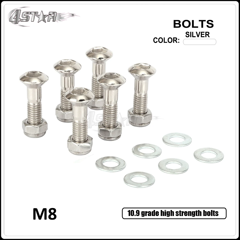 Motorbike Iron Sliver M8 6Pcs * Universal Sprocket Bolts Screw For KTM YAMAHA SUZUKI HONDA KAWASAKI CRF KXF RMZ DRZ YZF KLX | Автомобили и
