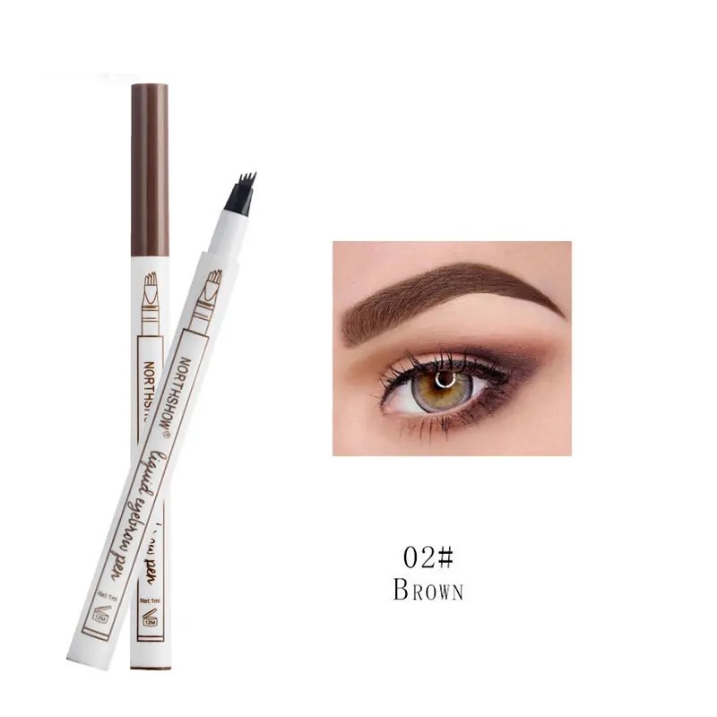 2 Microblading татуировки жидкости карандаш для бровей Водонепроницаемый длительный 4 вилки кончик тонкой эскиз краска для бровей чернилами макияж инструменты - Цвет: 2