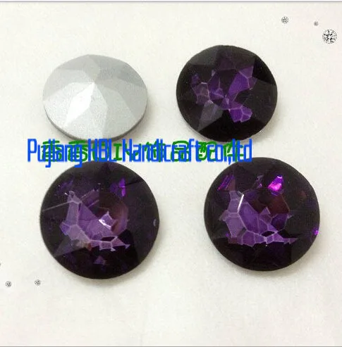 27 мм 44 шт./лот глубокий аметист цветок круглой формы блестящий кристалл необычный