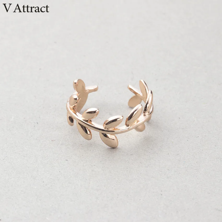 V привлечь Мода 2017 г. Регулируемый лист кольцо Для женщин Jewellery цвета: золотистый