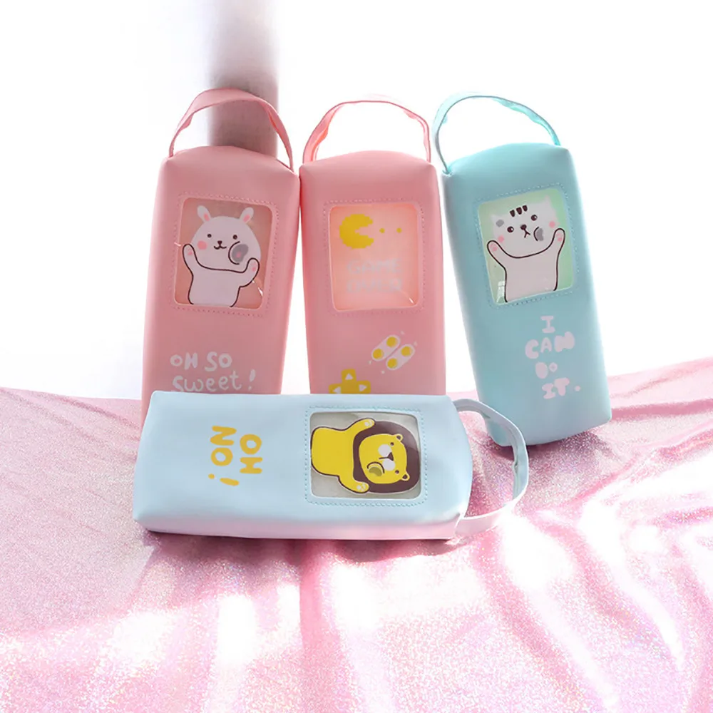 Милый маленький зверь канцелярская Сумка ручка Простой PU водостойкий пенал для