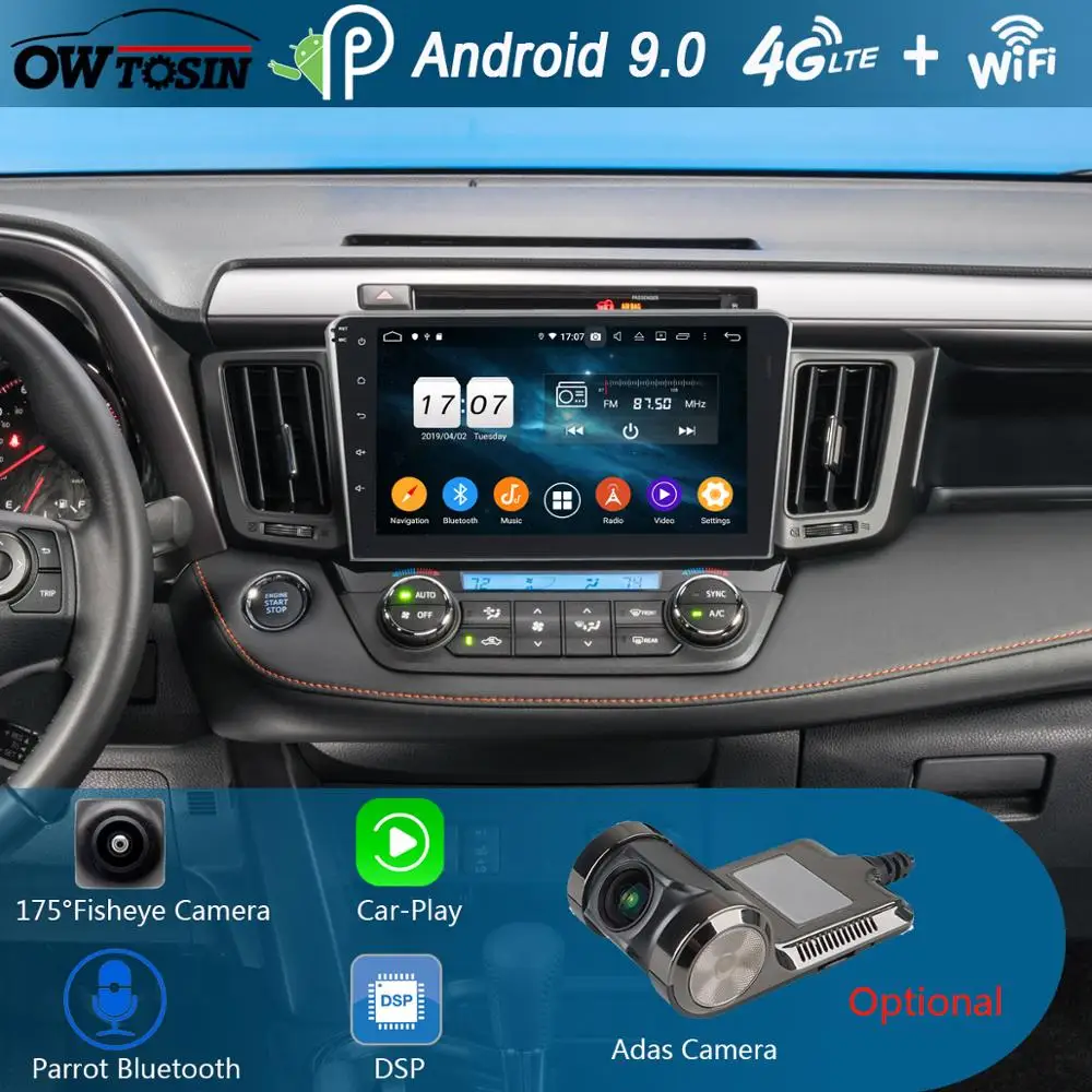 Автомобильный мультимедийный плеер 10 1 &quotIPS Android 9 0 8 ядер 4 Гб + 64 ГБ для Toyota RAV4 2013 2014
