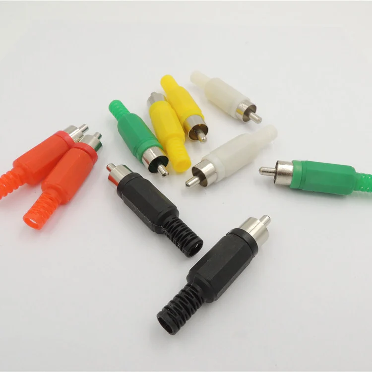 50 шт. паяльный RCA Штекер Аудио Видео разъем желтый и белый|connector plug electrical|plug socket