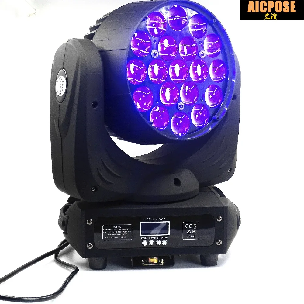 24 шт./лот 19x15 Вт Led RGBW 4в1 Wash/Zoom Light DMX512 Moving Head профессиональное шоу сценическое
