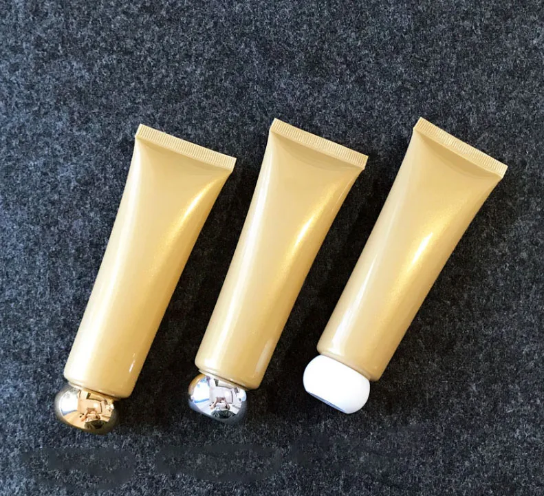 

50ml Empty gold Refillable Bottles Cosmetic Soft Tube Hand Cream Emulsion Toothpaste Packing Cleanser dispensing Spot 100pcs/lot