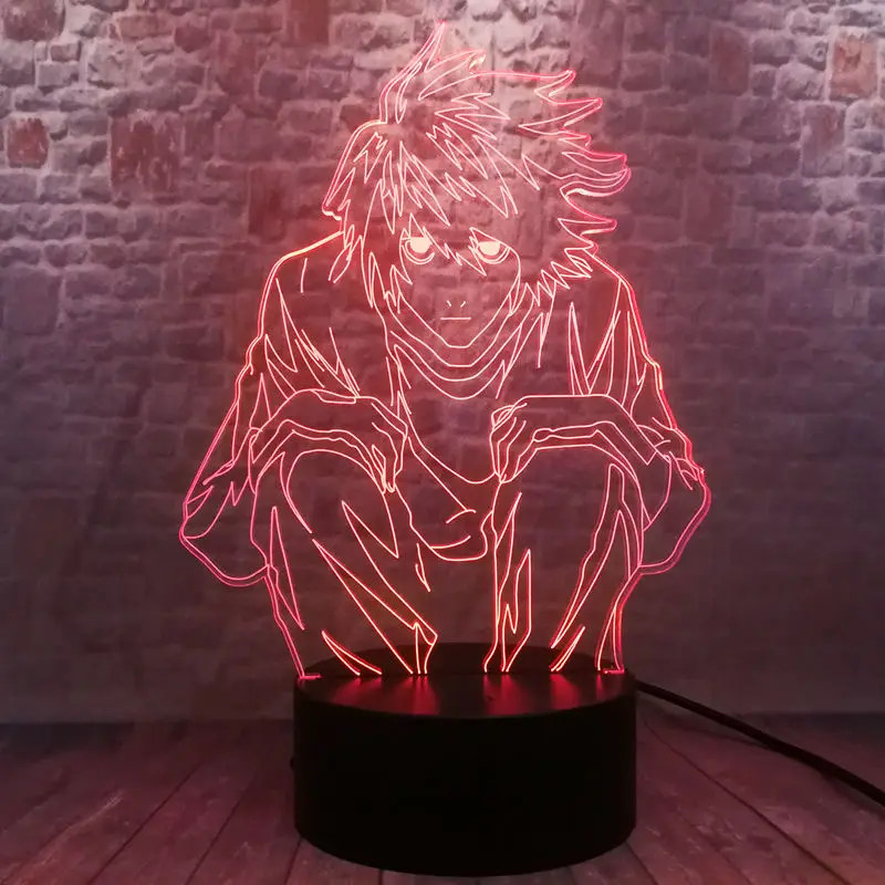 Светодиодсветодиодный лампа Falsh с 3D иллюзией ночник изменением 7 цветов японская