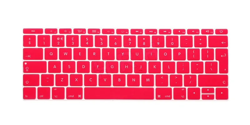 Pink HRH EU/британский английский силиконовый чехол для клавиатуры для Mac New Pro 1" A1708(версия без сенсорной панели) и для Macbook 12" A1534 - Цвет: Pink