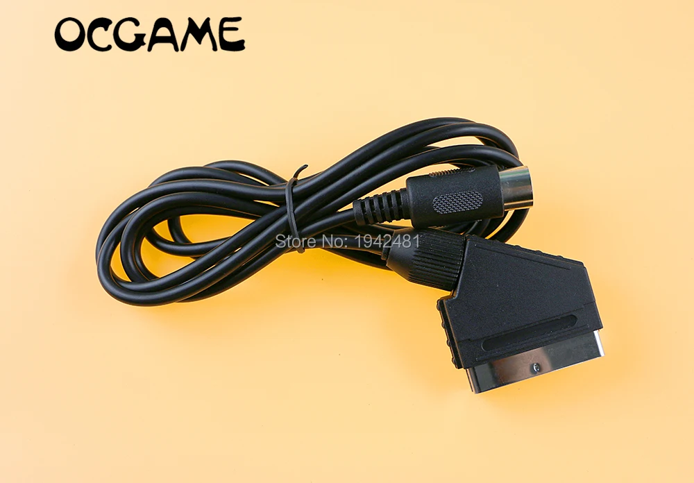 

OCGAME Good quality 1.8m RGB Scart Cable for Sega Genesis 1 Mega Drive V Plug PAL console 20pcs/lot