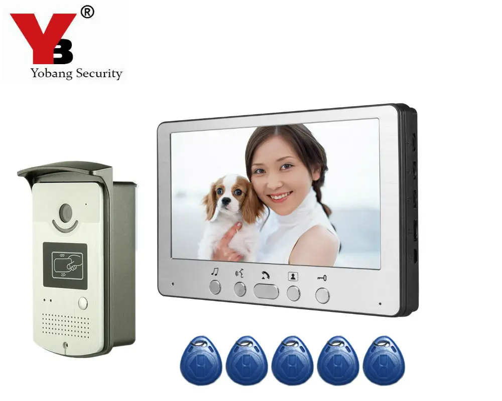 YobangSecurity RFID карта контроля доступа " дюймовый монитор видео дверной звонок Домофон камера монитор система