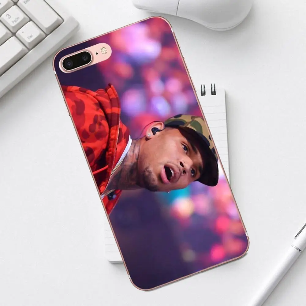 Чехол из ТПУ Qdowpz Singer Chris Brown для Galaxy Alpha Core Prime Note 4 5 8 S3 S4 S5 S6 S7 S8 S9 mini edge Plus | Мобильные