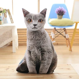 75cm grey Питомцев кошек в форме подушки похожая на настоящую полоса коричневый, серый Кот Подушка Диван кресло вентиляторы коллекция для детей друзей подарок 50/75 см - Цвет: 75cm grey
