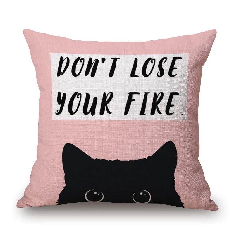 Cute Lovely Cat Cushion Cover Black and white head House cat Animal Throw Pillows Home Office Deco Car Sofa Pillow Case | Дом и сад