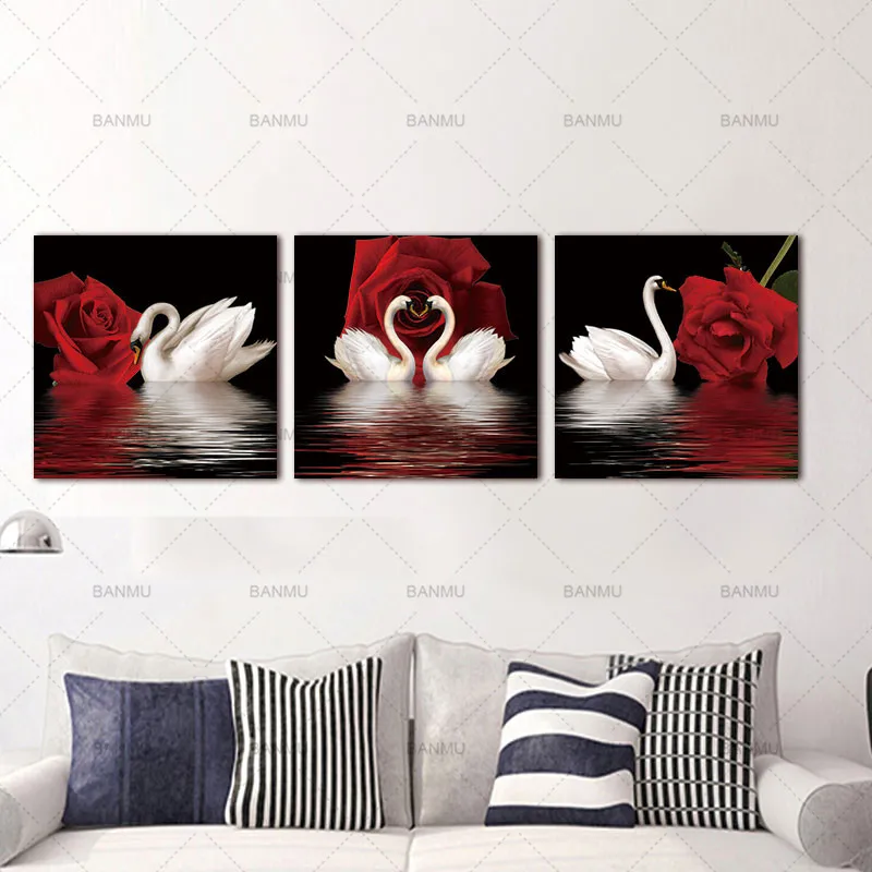 3 Панели картины на стену модульные Современные маслом холсте настенные для