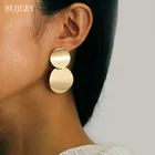 Круглые серьги BLIJERY для женщин, Модные Винтажные висячие ювелирные украшения для ушей круглой формы, цвет золото, серебро, металл
