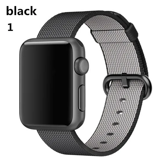 Спортивный тканый нейлоновый ремешок для apple watch band 44 мм/38 мм Iwatch band 42 мм/40 мм correa браслет ремешок для apple watch 4/3/2/1 - Цвет ремешка: black 1