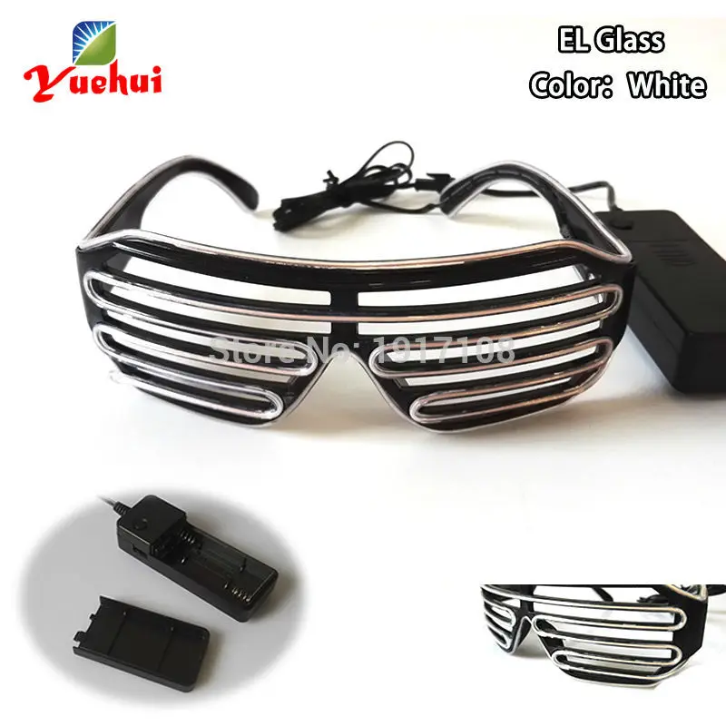 Дешево! 10 цветов сверкающие свадебные декорации LED затвор очки звук активный EL