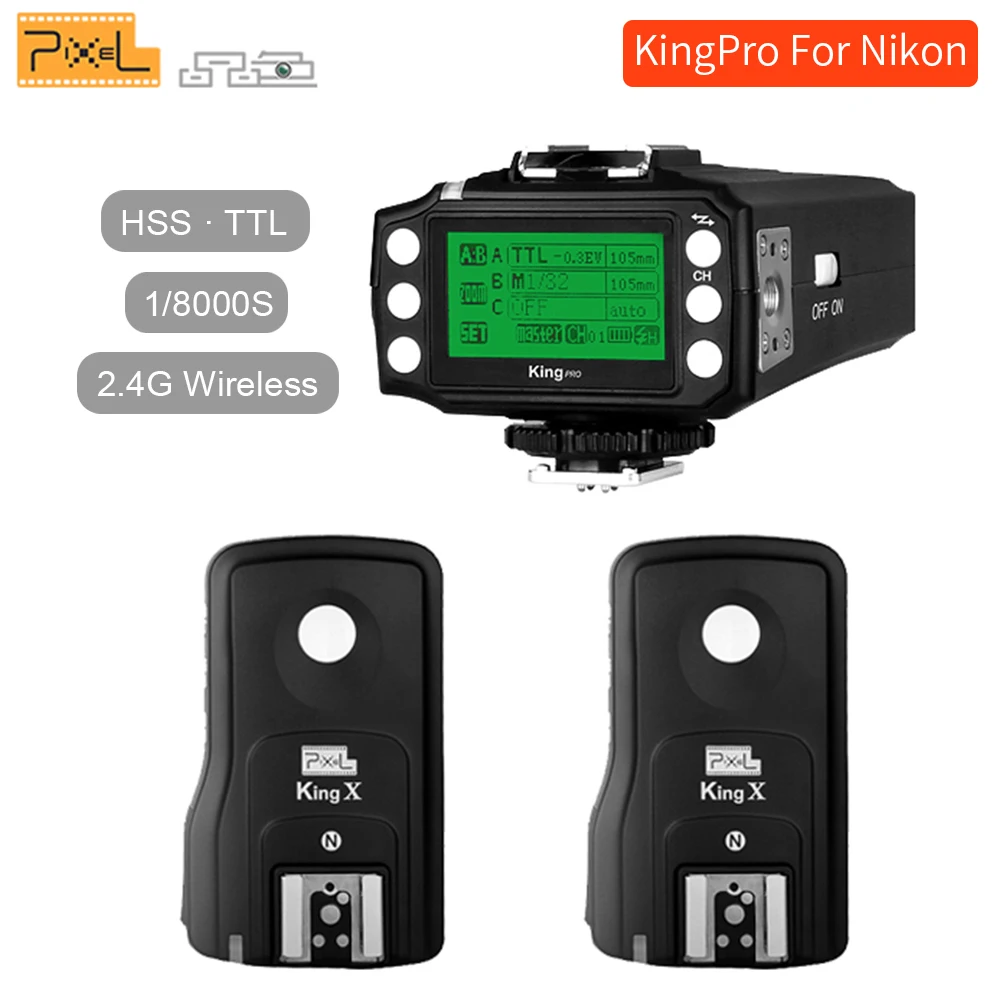 Pixel King Pro беспроводной 2 4G TTL 1/8000S HSS набор триггеров вспышки для Nikon d7100 d3300 DSLR камеры