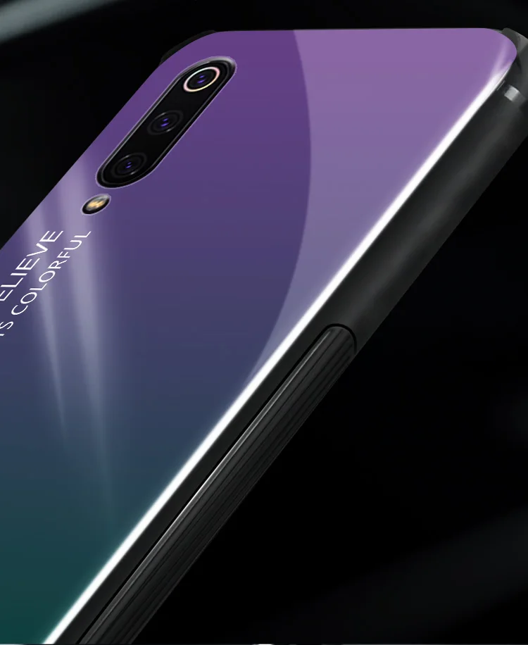 Глянцевый чехол из закаленного стекла для Xiao mi 9 mi x 2S Re mi Note 7 Note 5 Pro Note 6 mi 8 Lite POCOPHONE F1 Aurora градиентный чехол