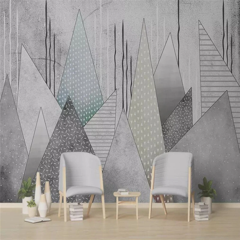 Decorative wallpaper Contemporary geometry triangle north Europe abstract individual backgroud wall | Обустройство дома