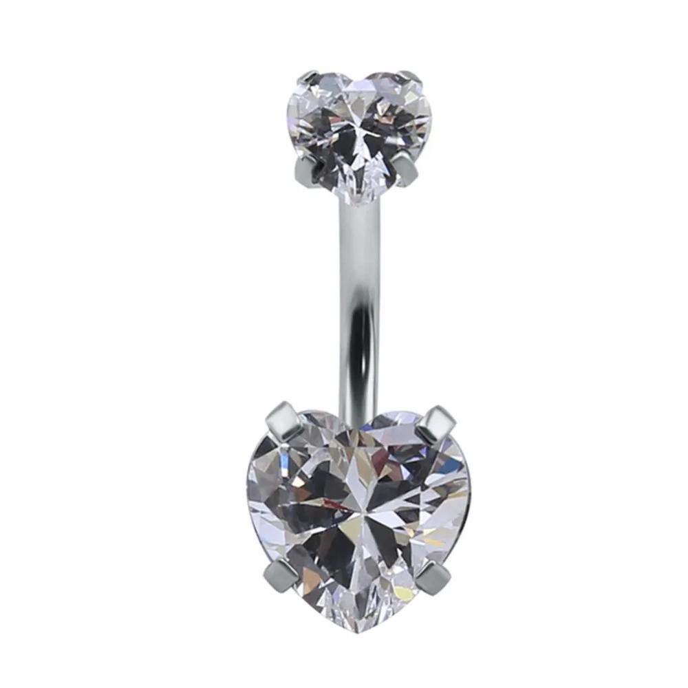 Heart Crystal Belly Button Rings Bar Navel Piercing Jewelry Hot Summer Women Nombril | Украшения и аксессуары
