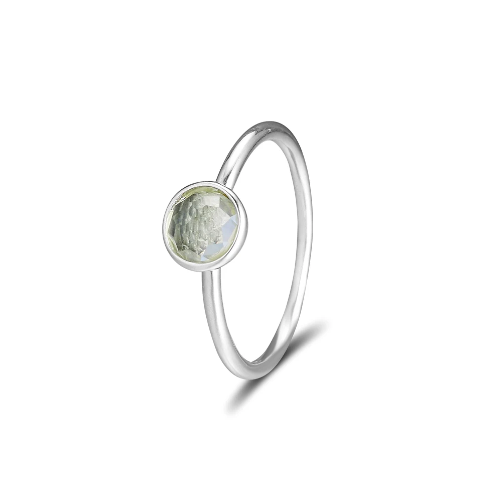 Фото 100% 925 Серебряное кольцо с мартовскими каплями голубые хрусталь камень для