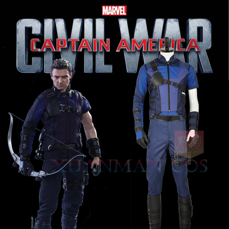 2016 г. Капитан Америка 3: костюм для гражданских войн Hawkeye Clint Barton Battleframe взрослых