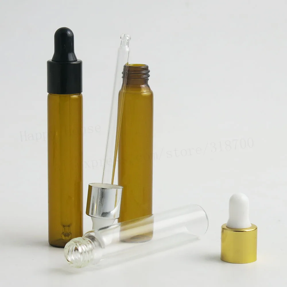 30 x 10ml New Arrival Refillable Clear Amber Glass Essential Oil Dropper Vials 1/3oz Rubber Pipette Bottles Liquid Containers | Красота и