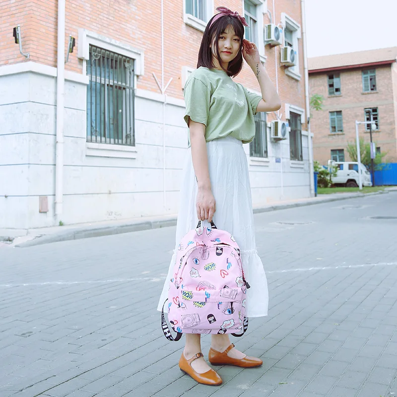 Новинка 2019 года для женщин рюкзак милая девушка печати рюкзаки Bookbag школьные