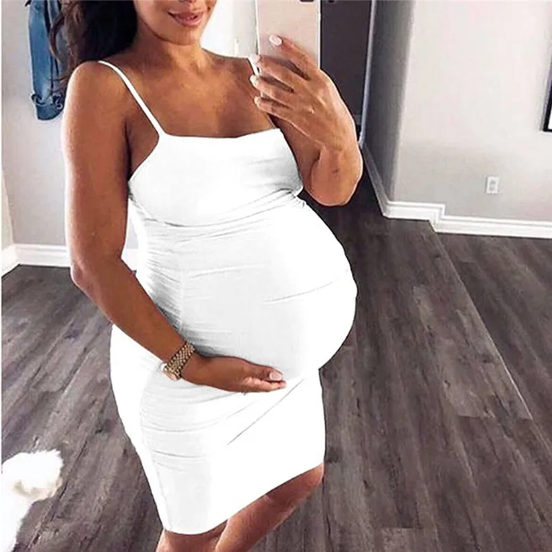 Без рукавов для беременных мини платье Для женщин аксессуары Bodycon Повседневная