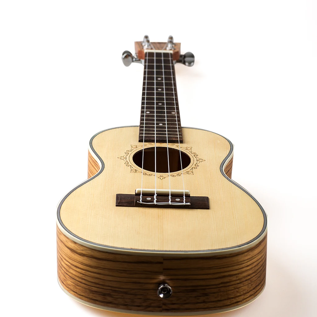 23 дюйма укулеле 4 струны с твердой ели Топ Zebrawood назад красное дерево Гавайская