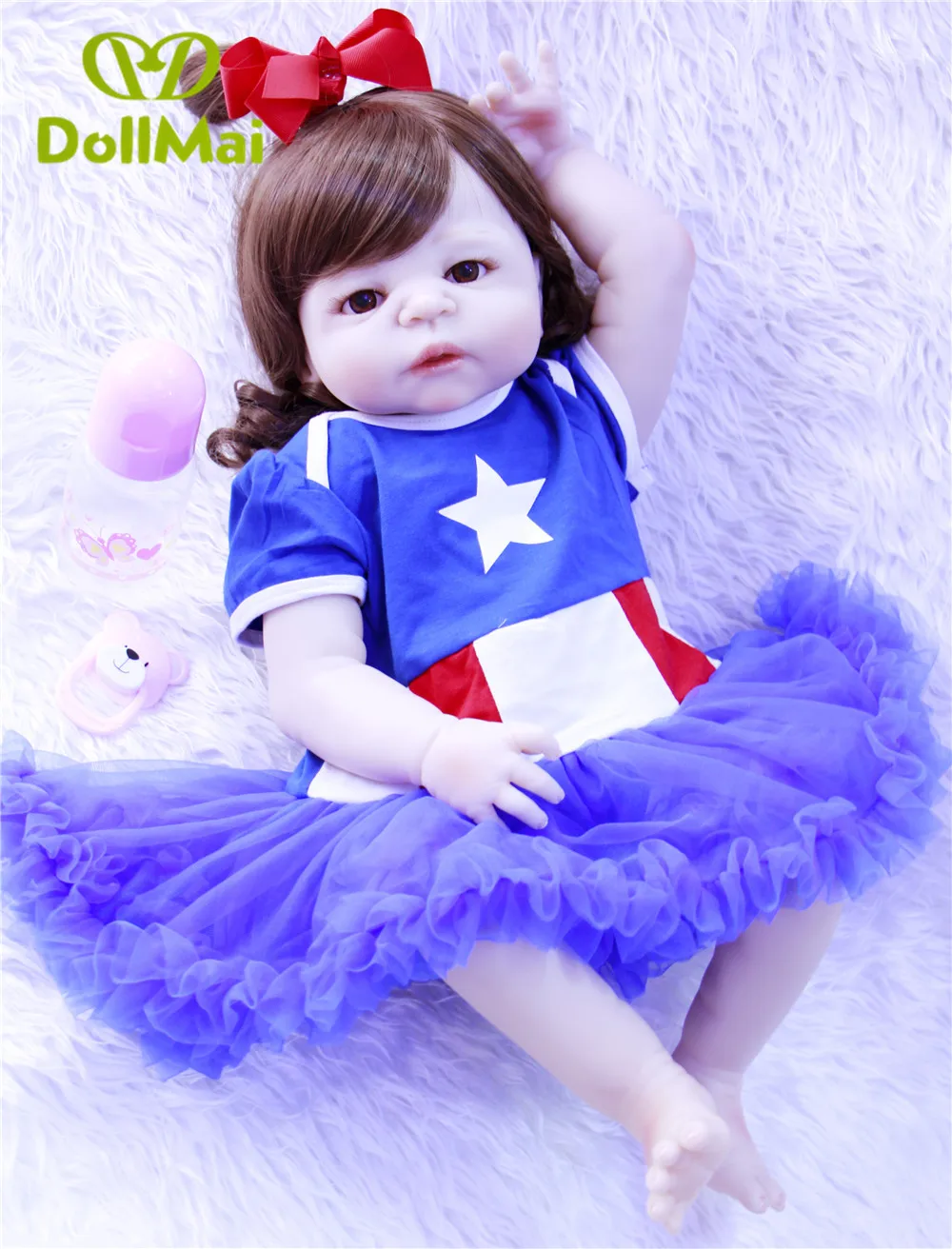 

DollMai dolls toys for children gift 23"57cm full body silicone reborn baby doll newborn babies girl alive bebe boneca reborn