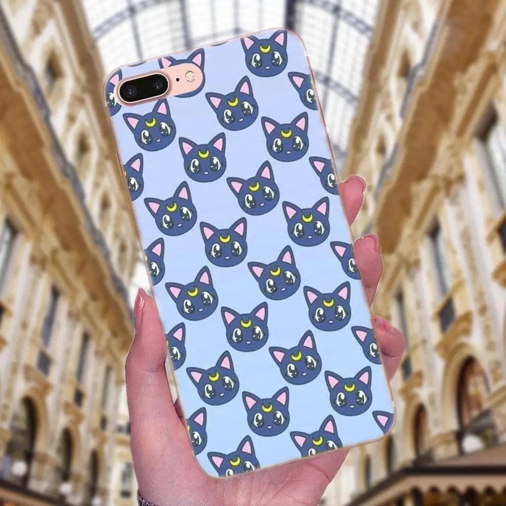 Чехол из ТПУ для Apple iPhone 4 4S 5 5C 5S SE 6 6S 7 8 Plus X XS Max XR сотовый телефон Сейлор Мун Луна