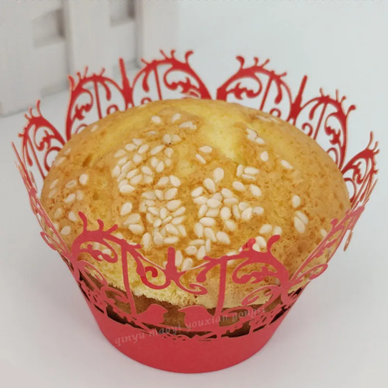 100 шт./лот сделай сам лоток для торта с лазерной гравировкой и вырезанными птицами