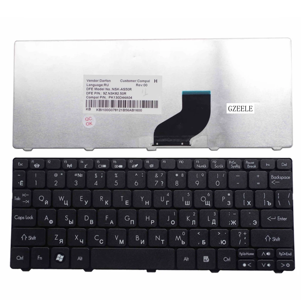 

GZEELE RU NEW laptop Keyboard for Acer Aspire One Happy, Happy 2 ZE-7 HAPPY2 E100 AOE100 P0VE6 POVE6 ZE6 ZE7 N55C Russia