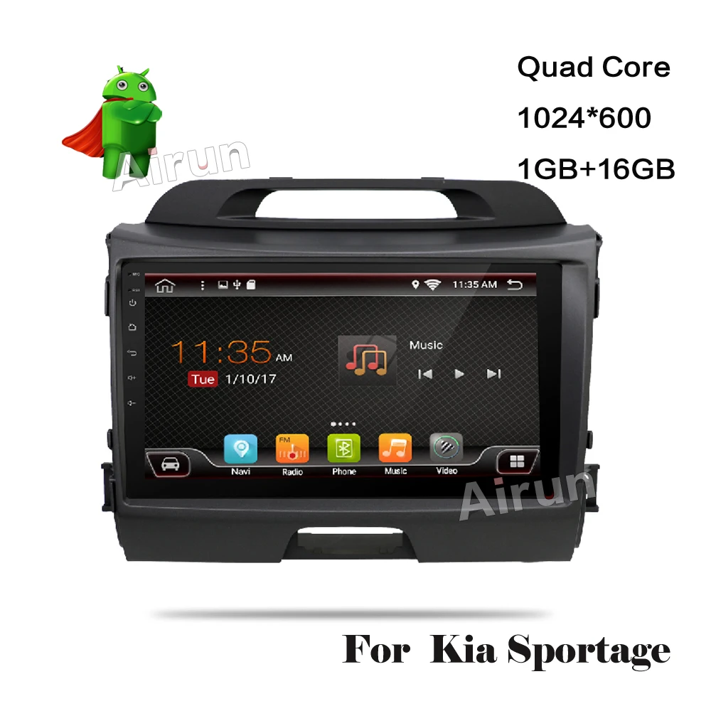 4G 1024*600 Android 7 1 Автомобильный DVD плеер для KIA Sportage R 2010 2011 2012 ПК головное устройство gps