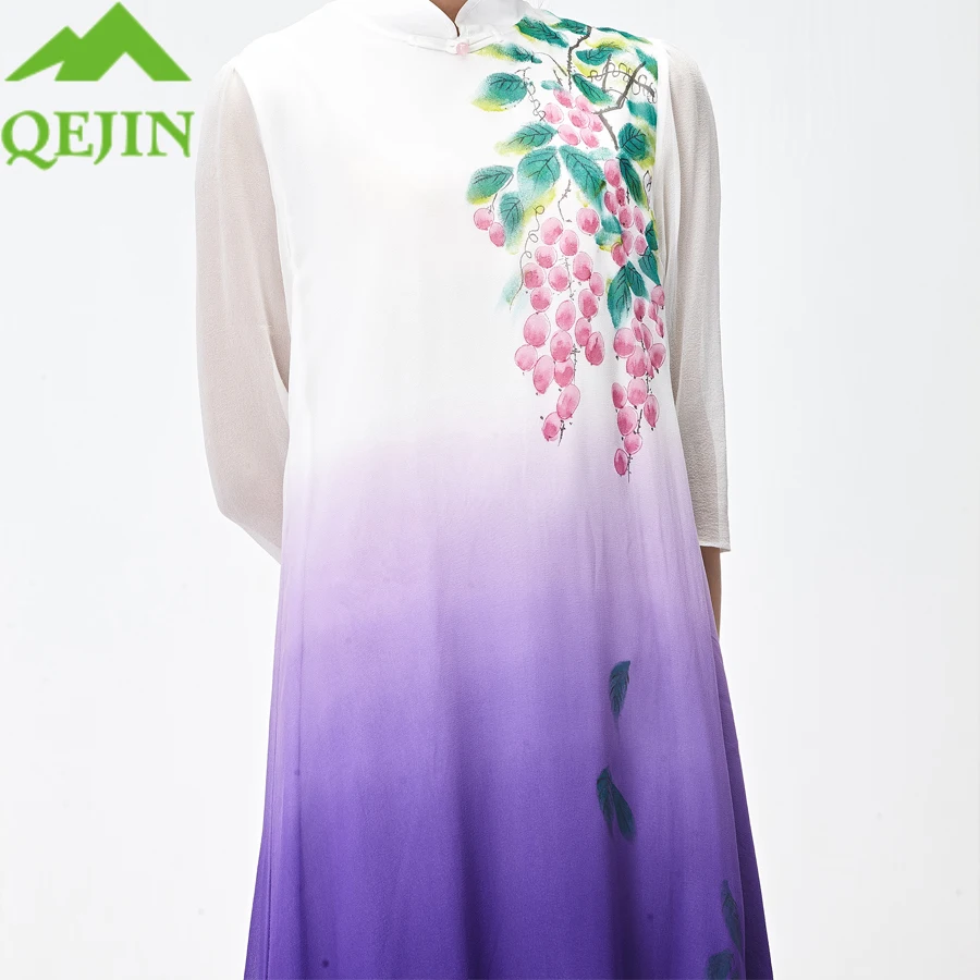 Женские платья kleid из натурального шелка летнее женское платье ручной работы с