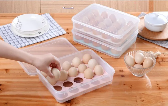 1PC Plastic Egg Kitchen egg Storage Box 20 Grid Eggs Holder Stackable Freezer Organizers Container LF 059 | Дом и сад