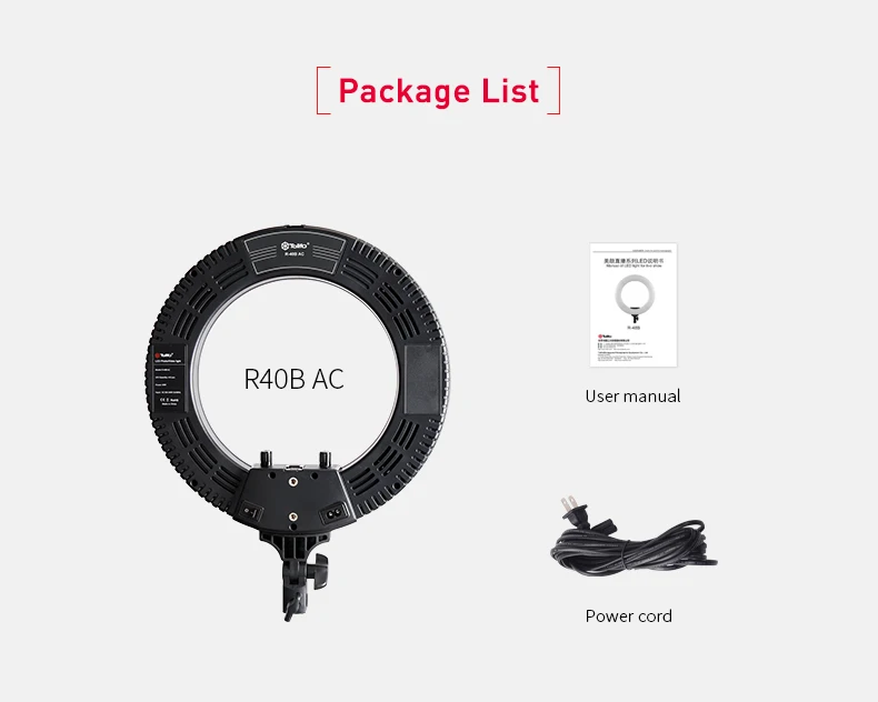 Tolifo R40B AC 40 Вт двухцветный светодиод фотографическое освещение затемнения камеры/Studio/видео фотографии кольцо света лампа 2 цвета на выбор