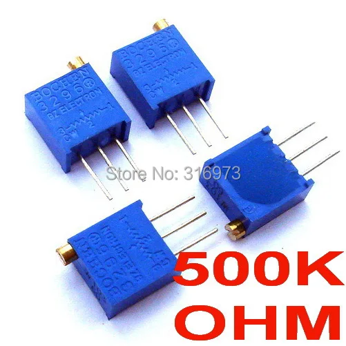 (100 шт./лот) 500K Ом 3296 многооборотный Обрезной потенциометр.|trimming potentiometer|multiturn