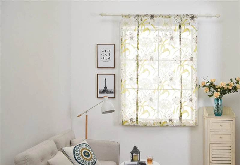 Verahome, цветочные римские шторы, короткие для гостиной, кухни, балдахин, отвесная ткань, панель, современные занавески, оконные занавески