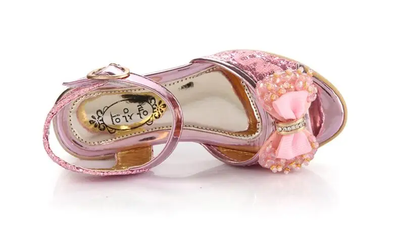 Маленькие детские туфли на высоком каблуке Новинка лета 2019 сандалии для девочек