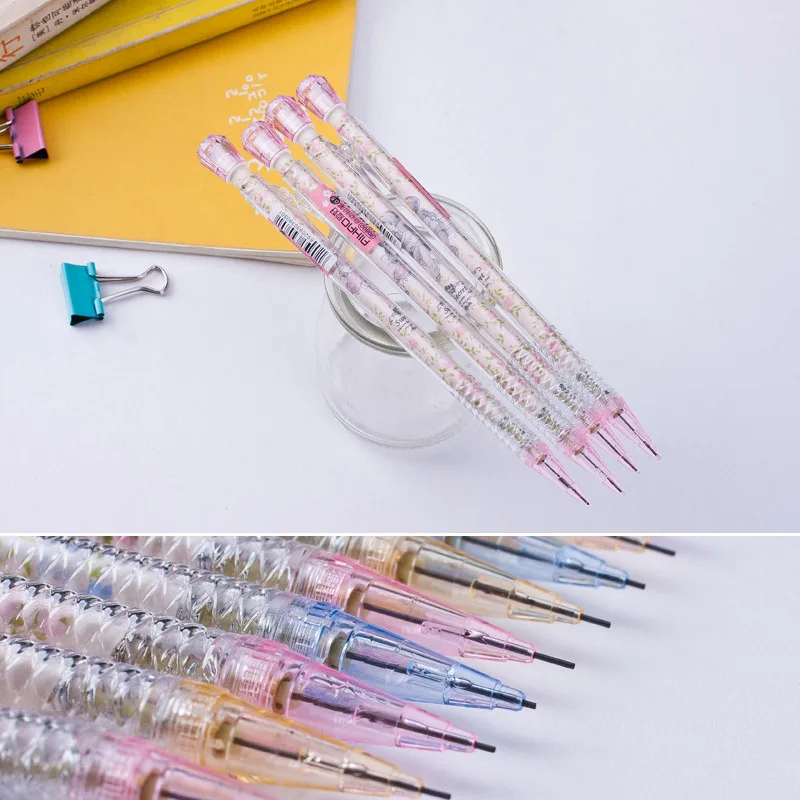 4 pcs/lot Kawaii 0.5mm/0.7mm Plastic Mechanical Pencil Cute Automatic Pens For Kids School Supplies Student 3512 |