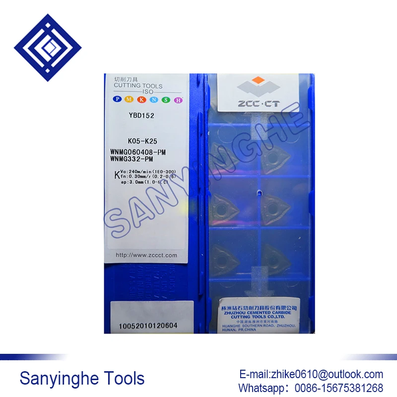 

10pcs/lots YBD152 WNMG060408-PM cnc carbide turning inserts