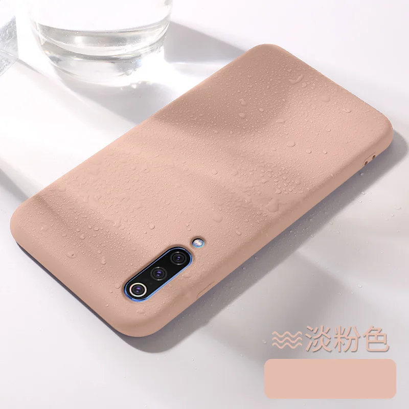 Чехол из жидкого силикона для Xiaomi 9 9SE 8 8SE 8Lite 6X Mix3 Mix2S Redmi GO Note 7Pro с шелковистым матовым покрытием на задней стороне.