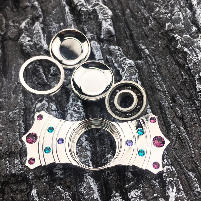 Высокое Качество Белый/Золото Бриллиант Spinner Непоседа Игрушки Металла EDC Ерзает